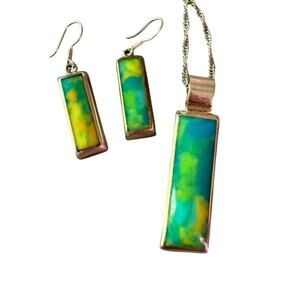 Taxco Mexico 925 Sterling Silver Necklace Pendant Earrings